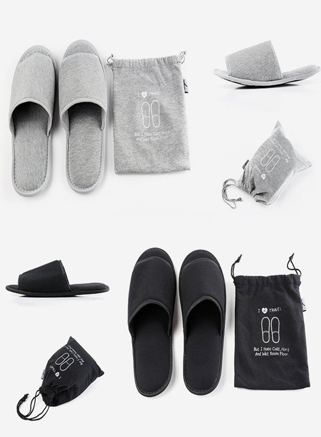 Comfysail Foldable Portable Slippers Washable Open Toe Towelling Slippers with Storage Bag for Spa Travel Hotel/Home Guest 34-43 - Image 2
